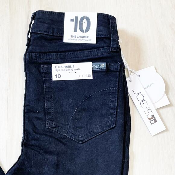 NEW Joes Jeans The Charlie High Rise Skinny Ankle Black Girls Size 10 - Picture 3 of 4